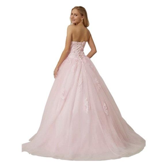 Boutique | Soft Pink Ball Room Gown with Train - Picture 4 of 6